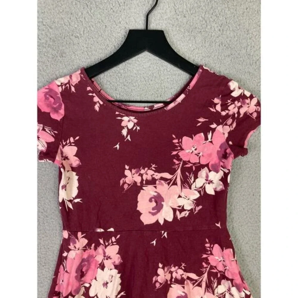 The Children's Place Girls Floral Fit & Flare Dress Size L Multicolor Red Pink - Picture 9 of 11